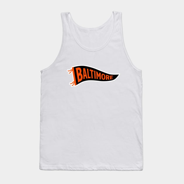 Baltimore Pennant - White Tank Top by KFig21